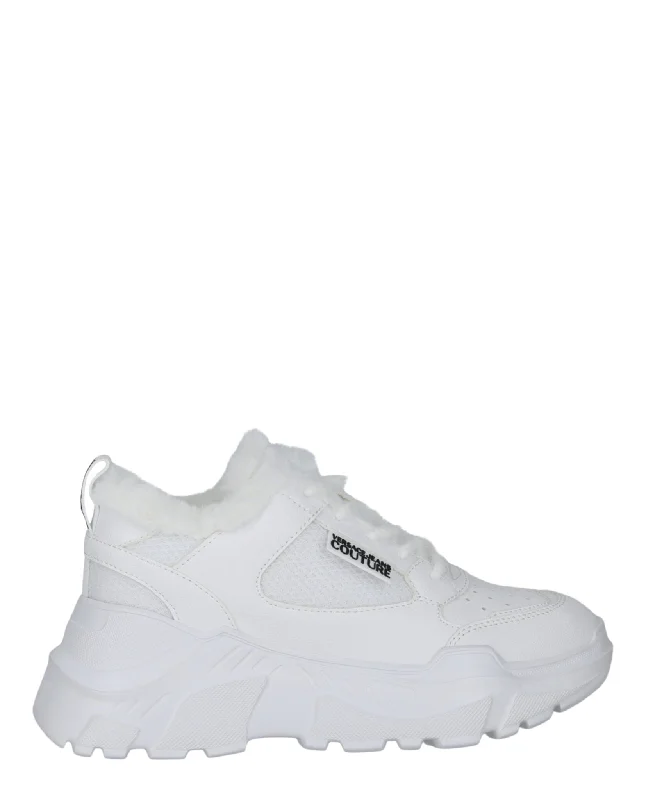 Versace Jeans Womens Speedtrack Sneakers Stylish Acid-Wash Jeans