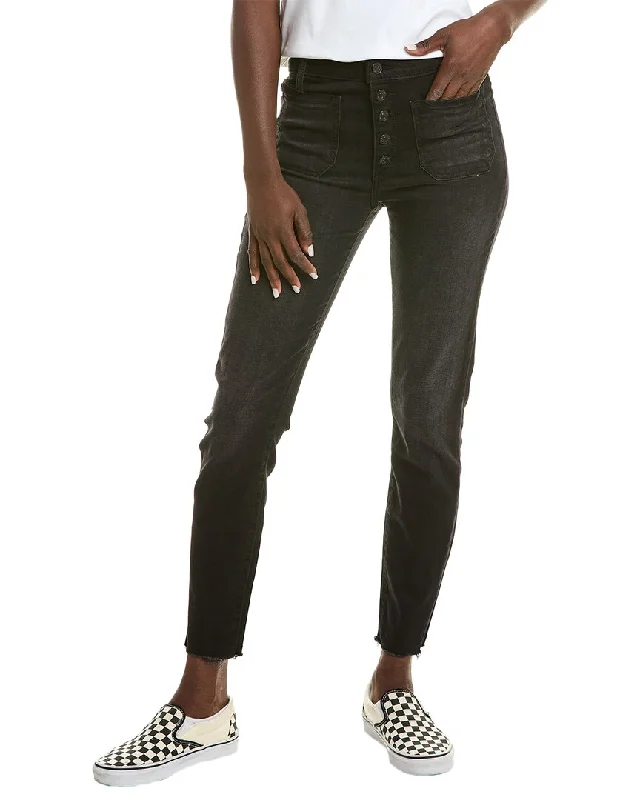 Black Orchid Ava Patch Pocket Kill The Lights Skinny Jean Trendy Wide-Legged High-Waist Jeans
