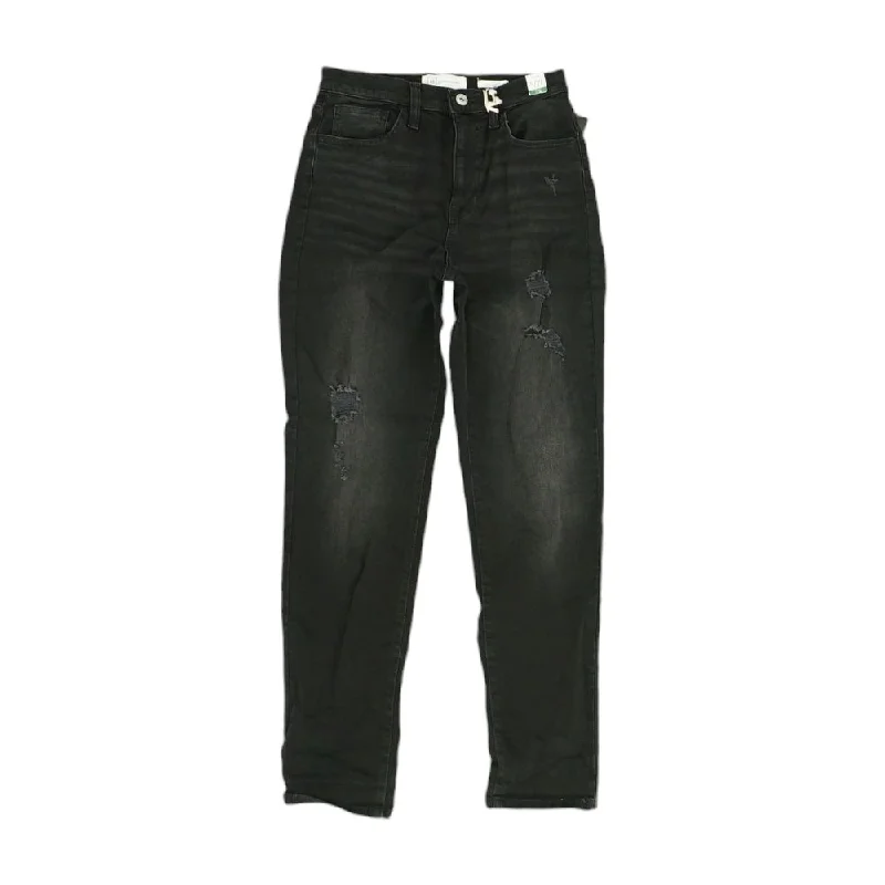Black Solid Mom Jeans Comfortable Low-Rise Jeans