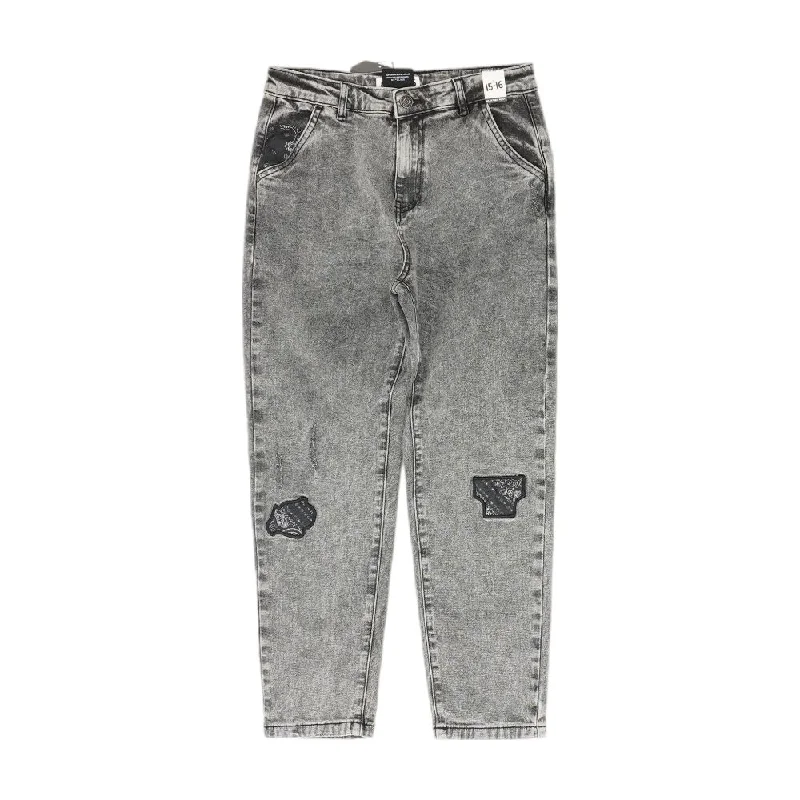 Black Solid Straight Jeans Stylish High-Waist Jeans