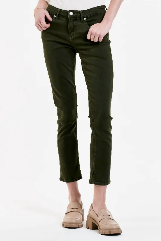 Blaire High Rise Ankle Slim Straight Jeans In Pine Chic Cropped Jeans
