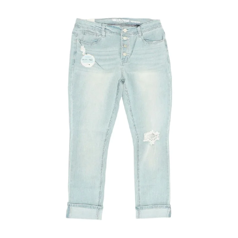Blue Solid High Rise Jeans Casual High-Waisted Bootcut Jeans