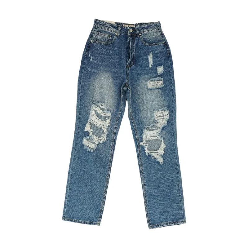 Blue Solid High Rise Regular Jeans Trendy Skinny High-Waist Jeans