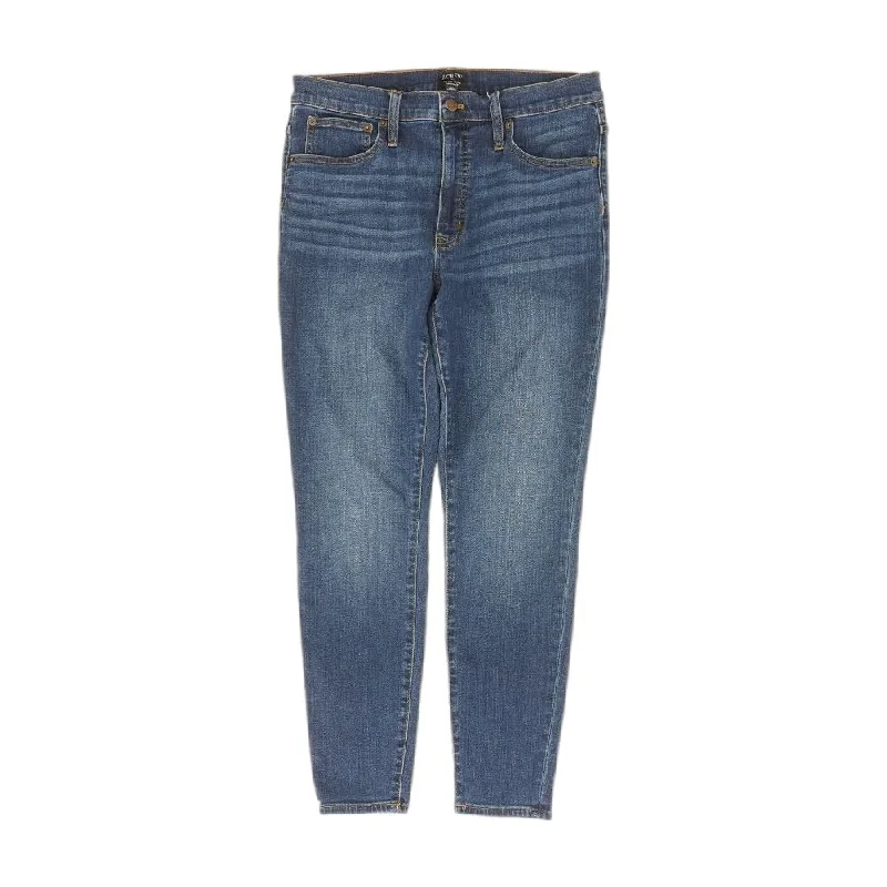 Blue Solid High Rise Skinny Leg Jeans Fashionable Straight Cut Jeans