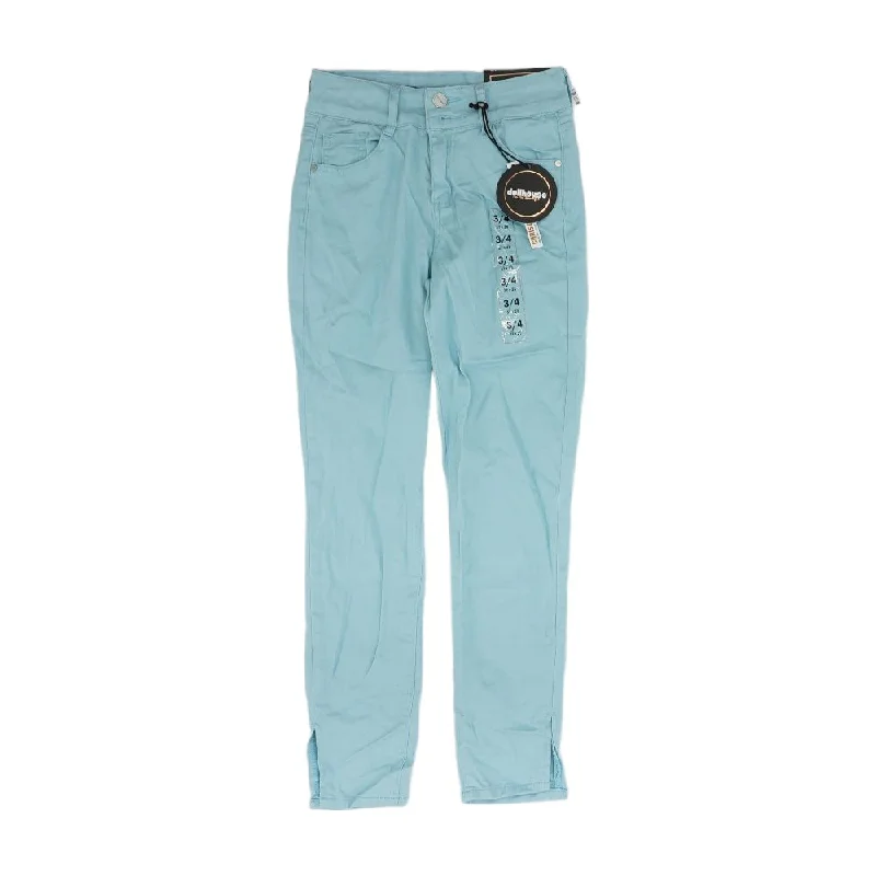 Blue Solid High Rise Skinny Leg Jeans Trendy Bootcut High-Waisted Jeans