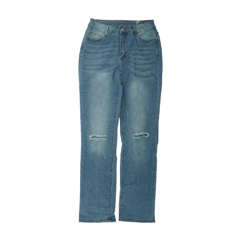Blue Solid Jeans Elegant Skinny Leg Jeans