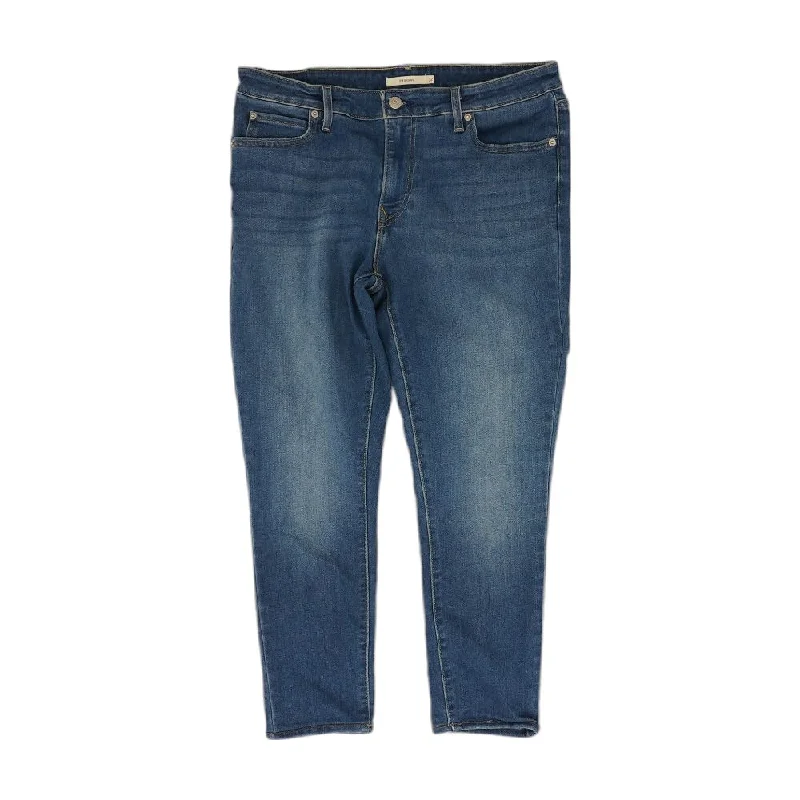 Blue Solid Skinny Leg Jeans Elegant Bootcut Fit Jeans