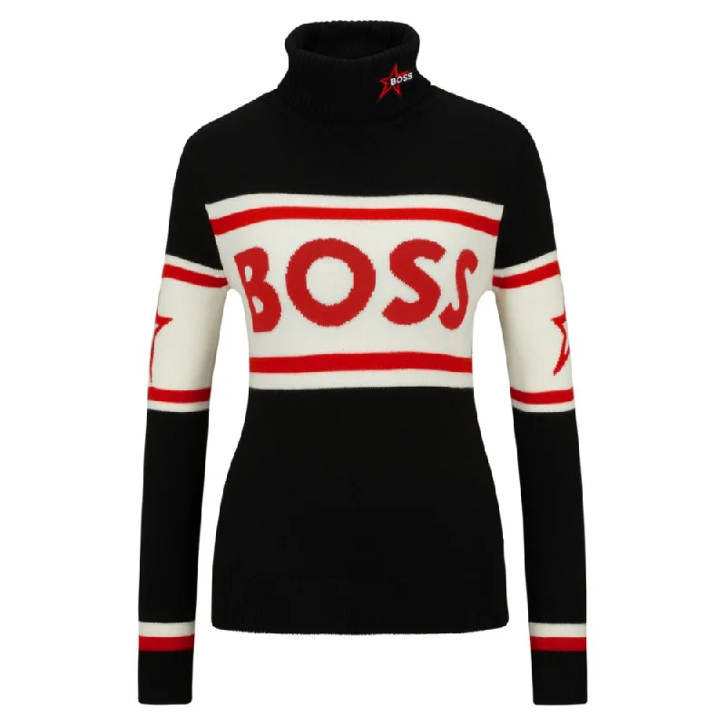 BOSS x Perfect Moment logo sweater in virgin wool Fitted Slim Tailored