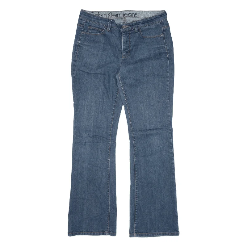 CALVIN KLEIN Jeans Blue Denim Regular Bootcut Womens W30 L30 Comfortable Folded Hem Jeans