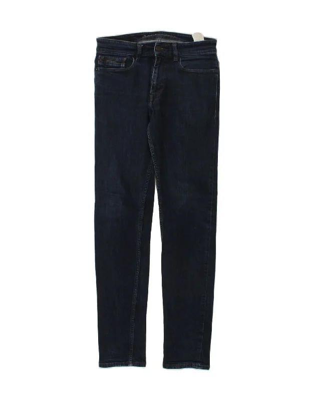CALVIN KLEIN Womens Skinny Jeans W30 L34 Navy Blue Cotton Fashionable Mom Jeans
