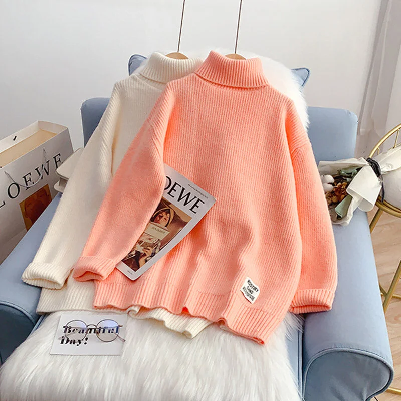 Candy color turtleneck sweater new sweater top  4950 Stylish Fashionable Trendy