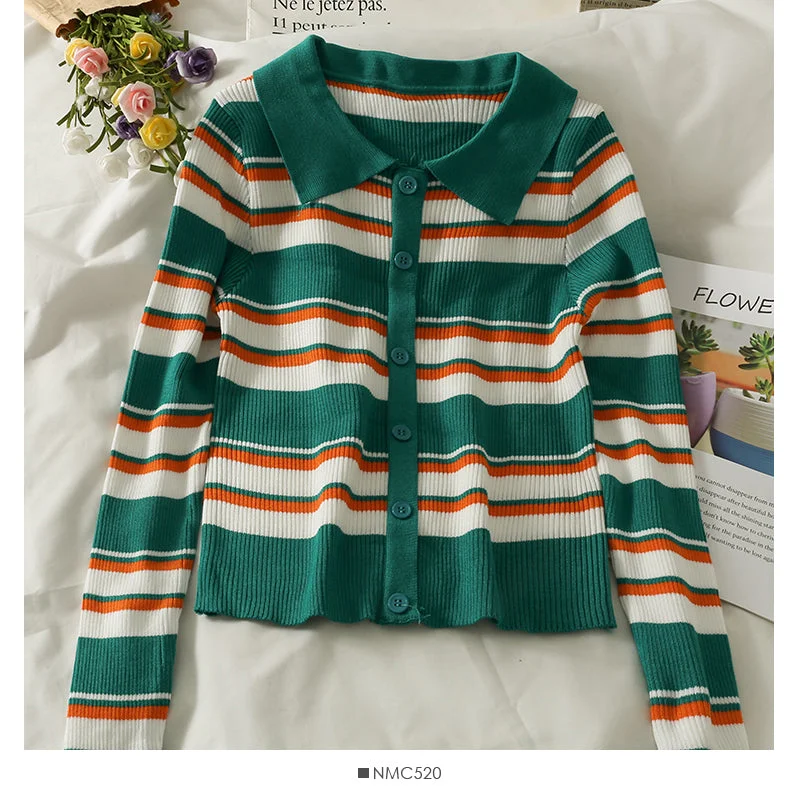 Cardigan top women's new slim sweater  1999 Fleece Sweater Nylon Polyester