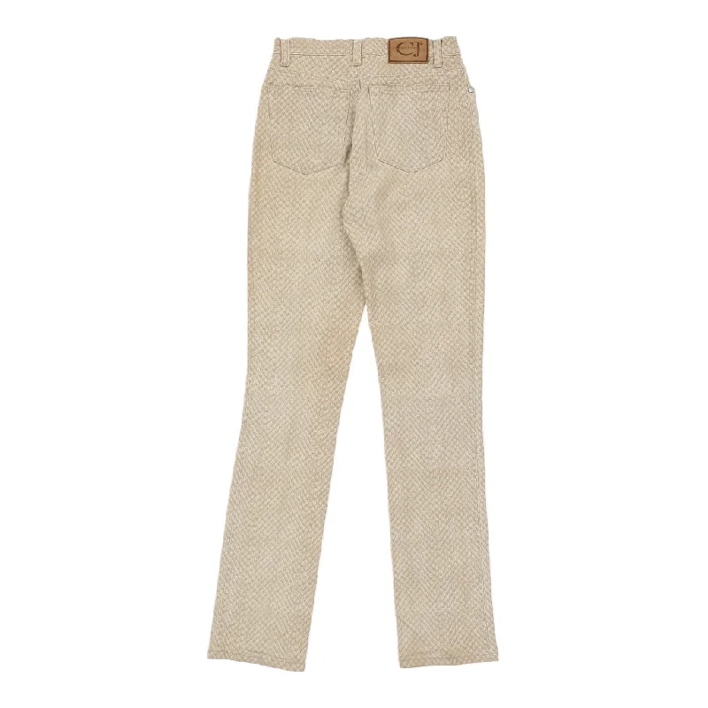 Cavalli Jeans Jeans - 26W UK 6 Beige Cotton Trendy Wide-Legged High-Waist Jeans