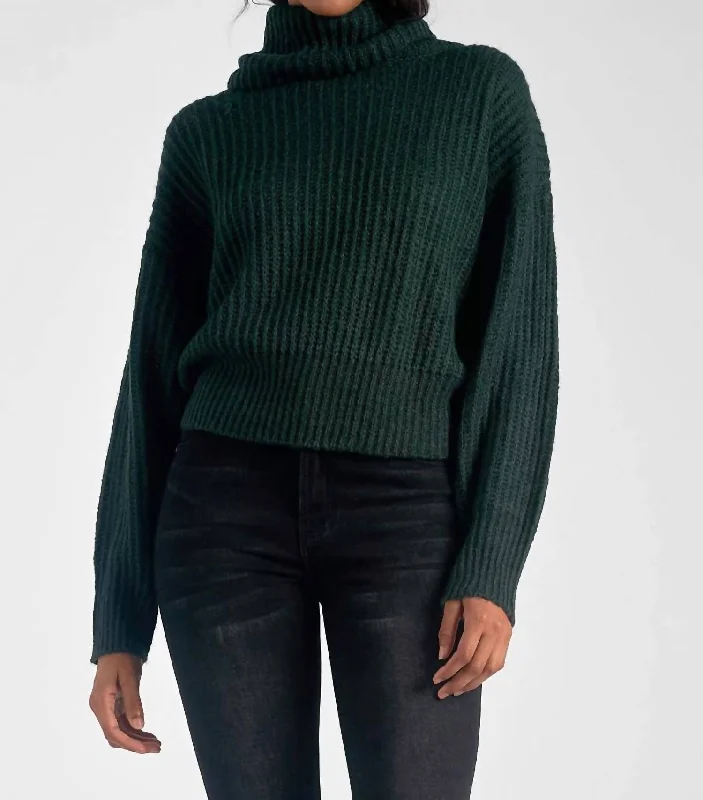 Chunky Bell Sleeve Sweater In Teal Stylish Fashionable Trendy