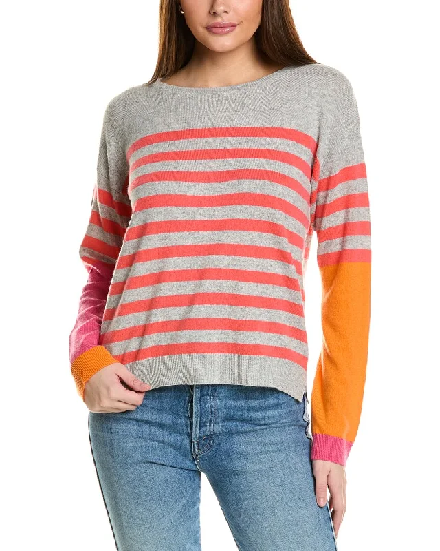 Collaboration Alison Stripe Cashmere Sweater Ribbed Striped Patterned