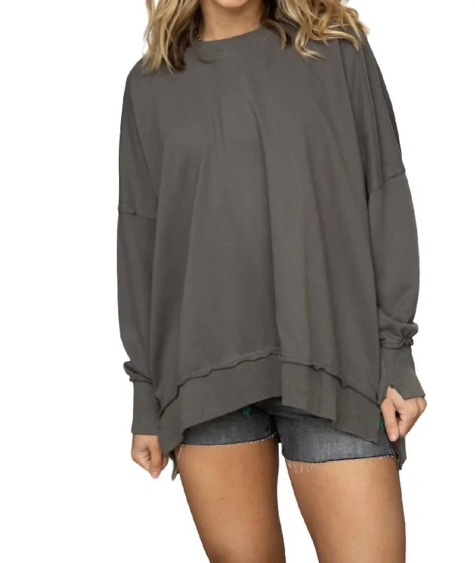 Coziest Of Pullovers Sweater In Olive Grey Open Front Closed Front Wrap Front