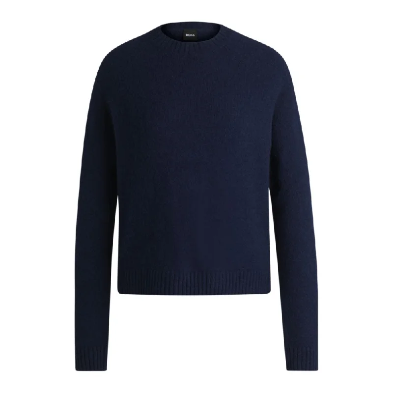 Crew-neck sweater in stretch fabric High Neck Crew Neck V-Neck