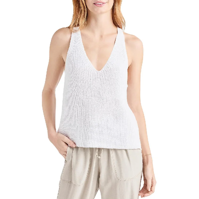 Deirdre Womens Knit V-Neck Tank Top Sweater Slim Fit Regular Fit Oversized