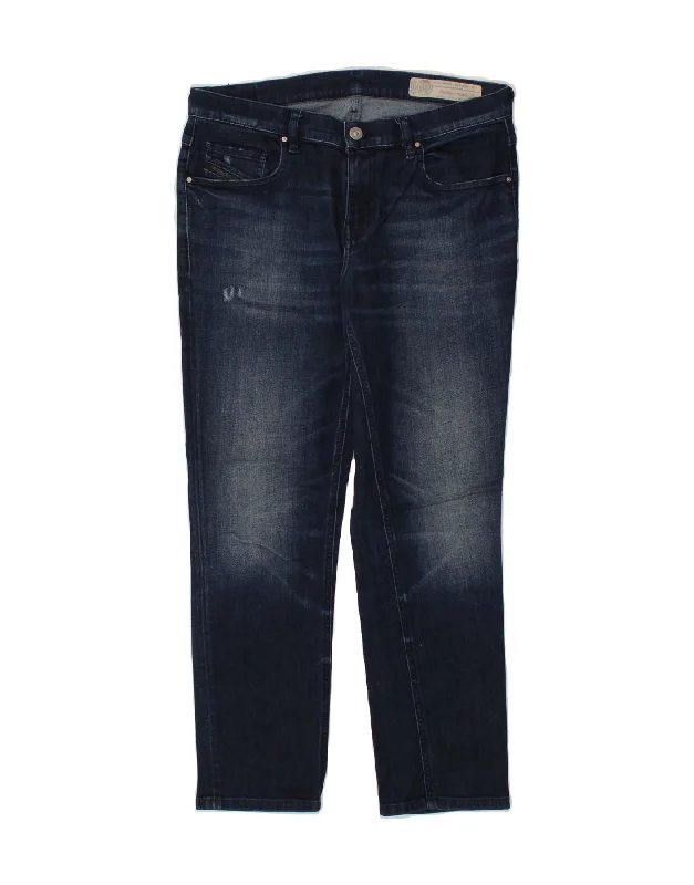 DIESEL Womens Belthy-Ankle Regular Slim Straight Jeans W27 L25 Navy Blue Stylish Relaxed Fit Skinny Jeans