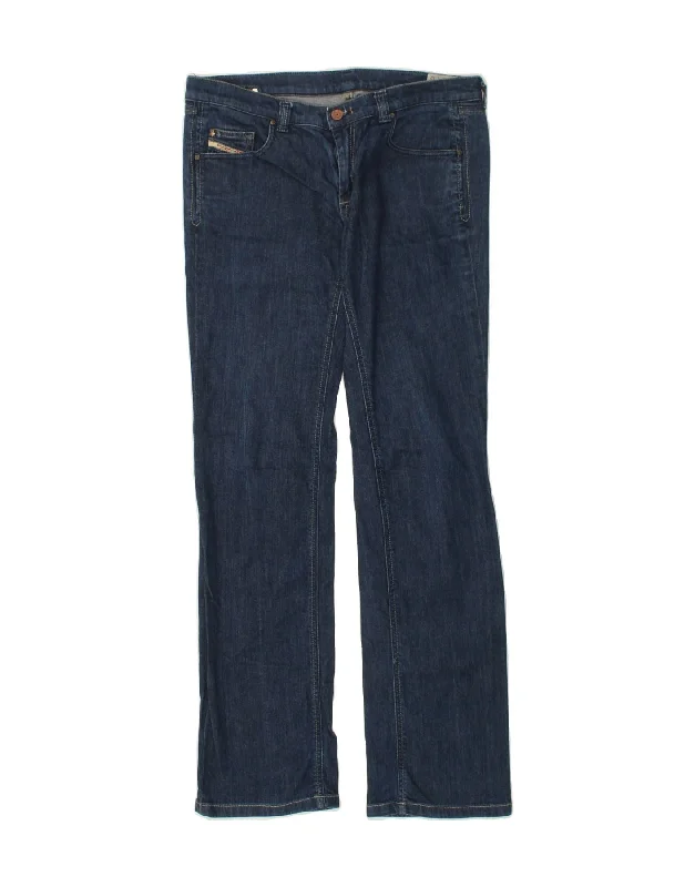 DIESEL Womens Doozy Straight Jeans W32 L32 Blue Cotton Trendy Skinny High-Waist Jeans