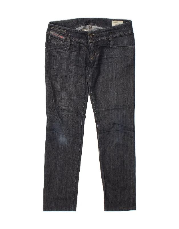 DIESEL Womens Matic Slim Jeans W29 L28 Navy Blue Cotton Casual Wide-Legged Denim Jeans