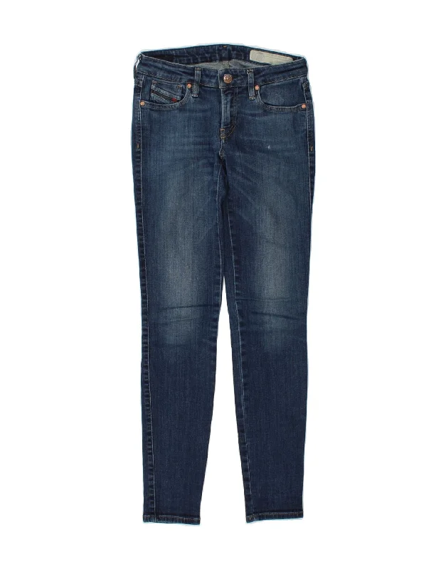 DIESEL Womens Slim Skinny Jeans W25 L32  Blue Trendy Layered Pocket Jeans