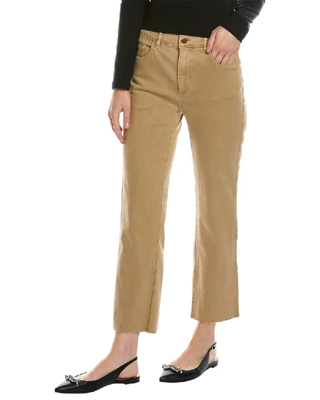 DL1961 Patti Khaki Straight Jean Fashionable Cropped Denim Jeans