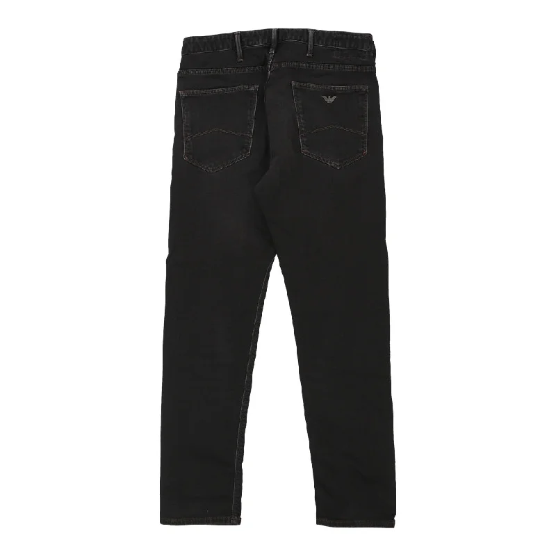 Emporio Armani Jeans - 32W UK 12 Black Cotton Comfortable Flare Leg Jeans