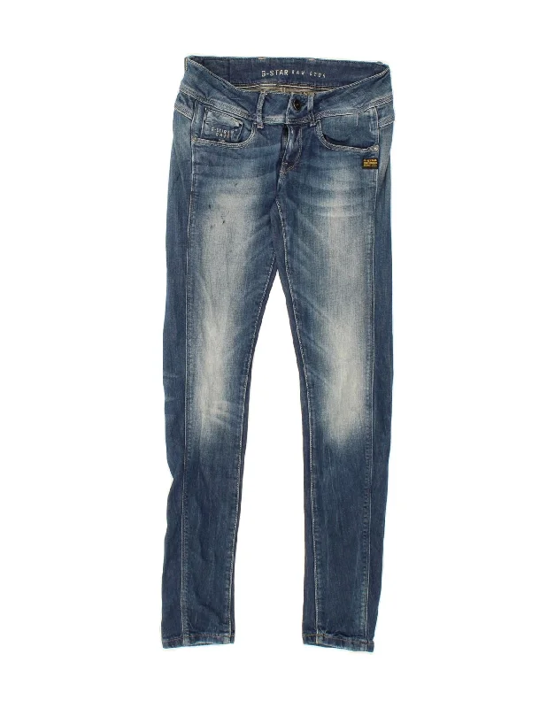 G-STAR Womens Skinny Jeans W26 L32 Blue Cotton Comfortable Stretch Denim Jeans
