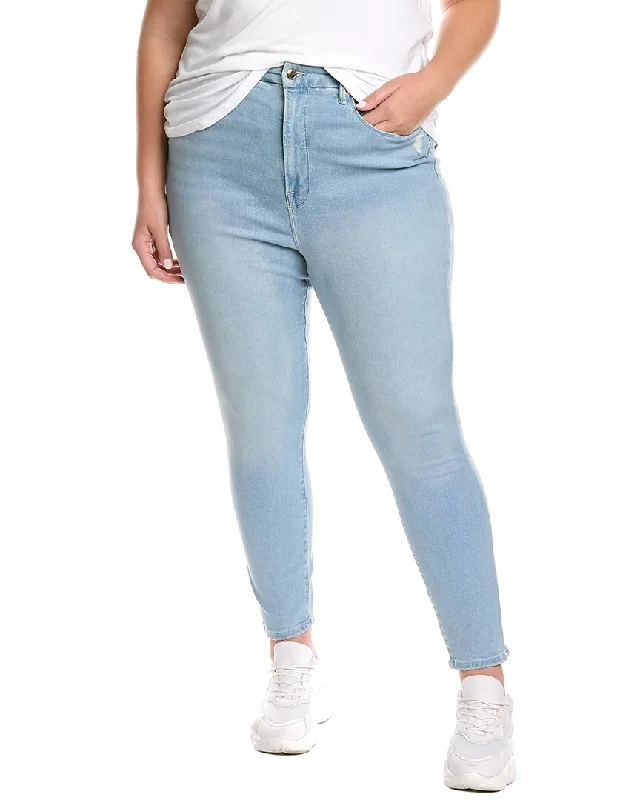 GOOD AMERICAN Good Waist Blue Crop Jean Comfortable Straight-Legged Denim