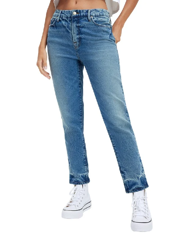 GOOD AMERICAN The Weekender Indigo Jean Fashionable Mom Jeans