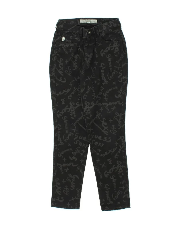 GUESS Womens Graphic Slim Jeans W28 L29 Black Cotton Casual Distressed Denim Jeans