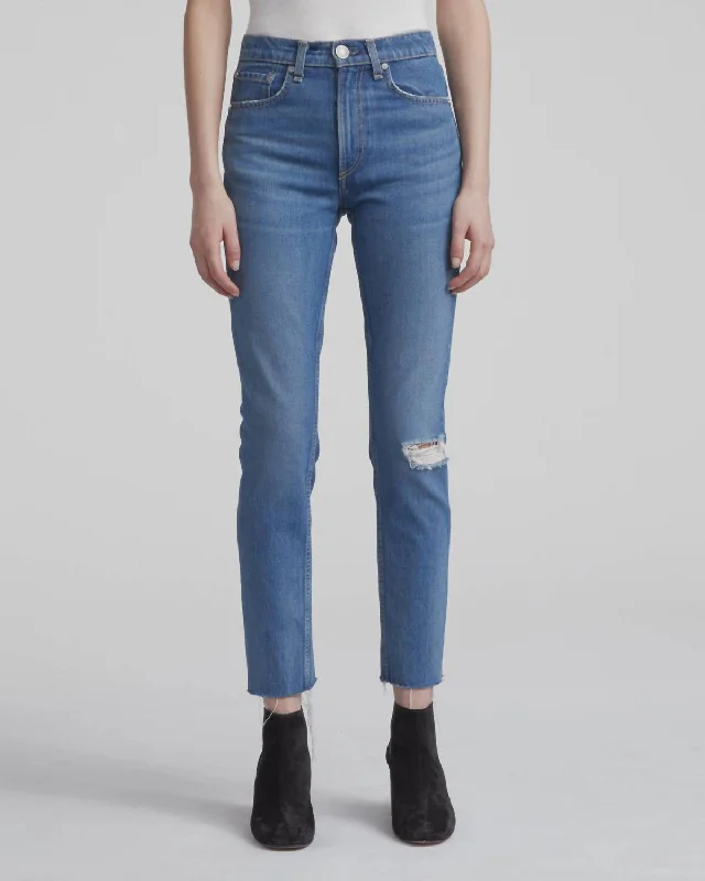 High Rise Ankle Skinny Jean In Pamela Fashionable White Denim Jeans