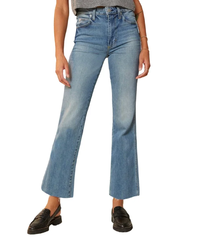High Rise Kick Crop Jeans In Topanga Stylish Acid-Wash Jeans