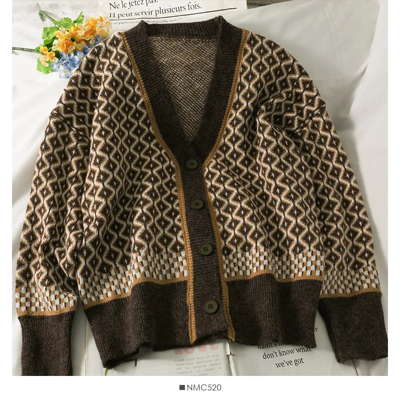 Hong Kong Vintage Plaid single breasted cardigan sweater coat 1926 Notch Collar Peter Pan Collar Cowl Neck Hong Kong Vintage Plaid single breasted cardigan sweater coat 1926 Notch Collar Peter Pan Collar Cowl Neck