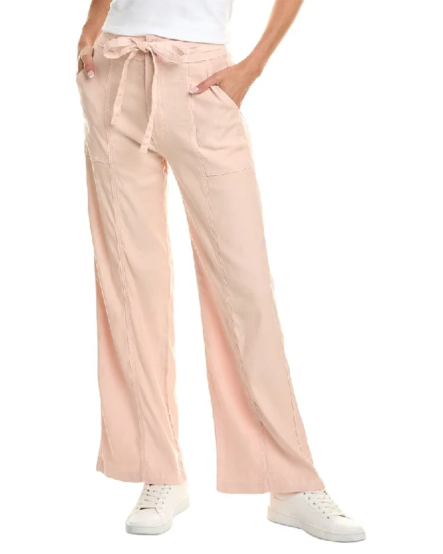 HUDSON Jeans Cameo Rose Linen-Blend Wide Leg Jean Trendy Vintage Denim Jeans