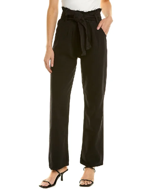 HUDSON Jeans High-Rise Paperbag Straight Pant Stylish Shredded Denim Jeans