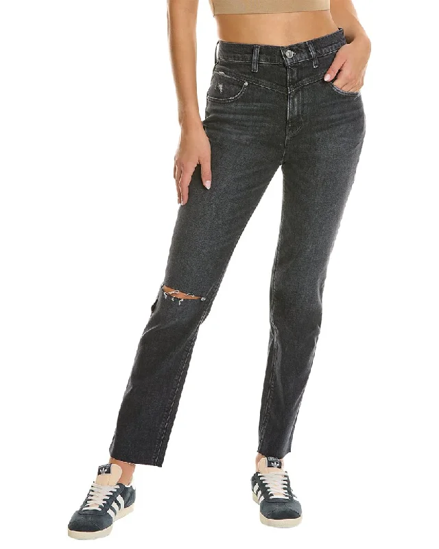 HUDSON Jeans Holly Washed Black High-Rise Straight Jean Comfortable Straight-Legged Denim HUDSON Jeans Holly Washed Black High-Rise Straight Jean Comfortable Straight-Legged Denim