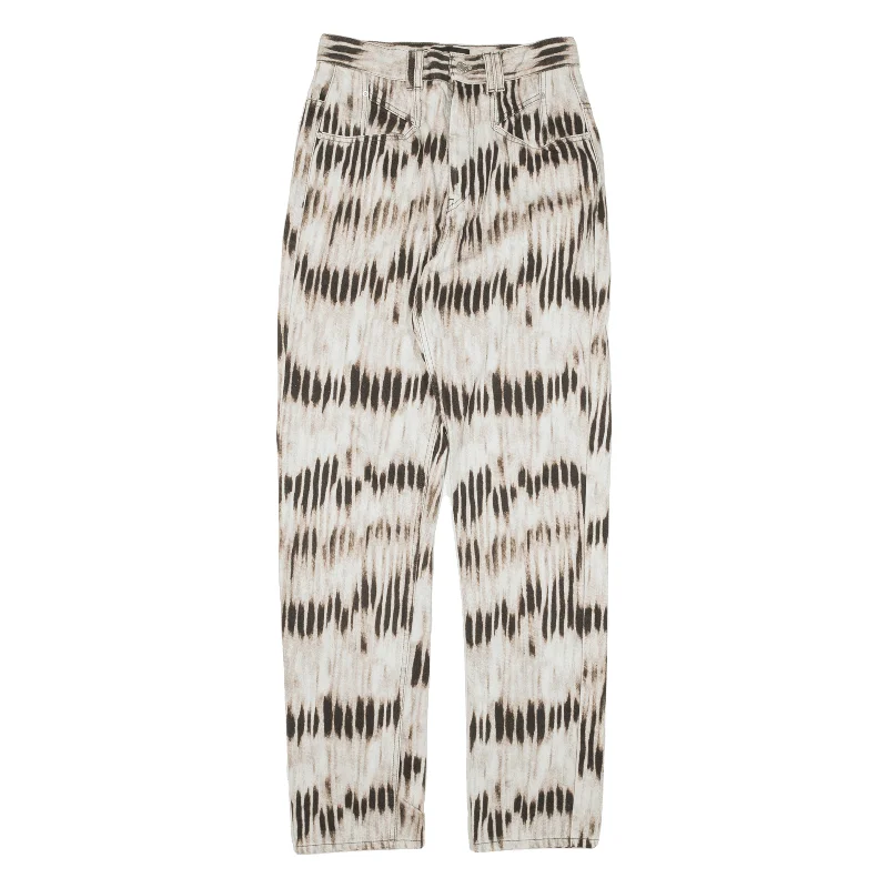 ISABEL MARANT Jeans Beige Denim Regular Straight Womens W27 L31 Stylish High-Waist Jeans