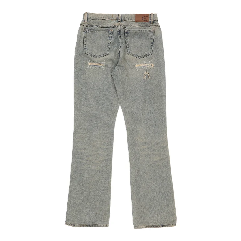 Just Cavalli Boot Cut Jeans - 31W UK 12 Blue Cotton Stylish Paperbag Waist Denim