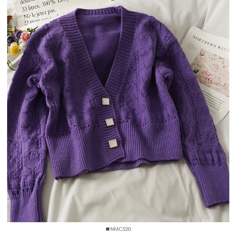 Knitwear women's new V-neck loose long sleeve sweater 1925 Cotton Fabric Linen Fabric Terry Fabric Knitwear women's new V-neck loose long sleeve sweater 1925 Cotton Fabric Linen Fabric Terry Fabric