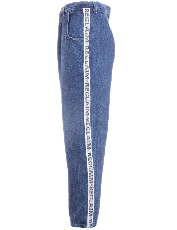 Label Ainsley Reclaim Side Tape Jeans Fashionable Straight Fit Denim