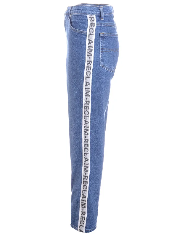 Label Ainsley Reclaim Side Tape Jeans Stylish Paperbag Waist Denim
