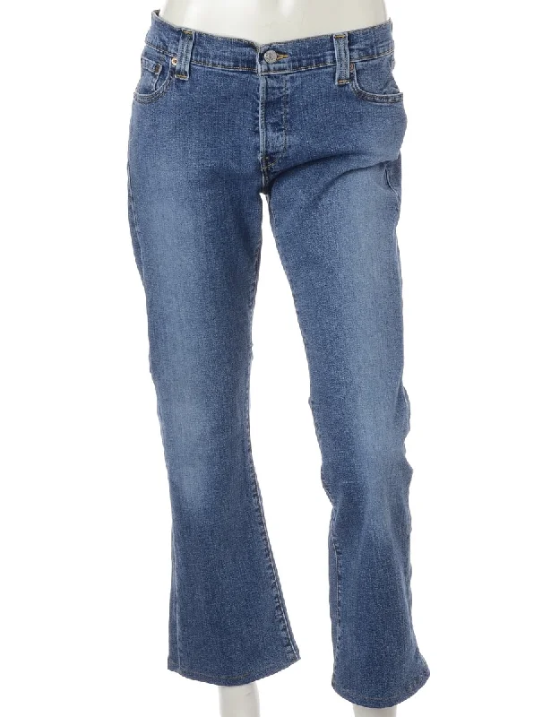 Label Ankle Graze Bootcut Jeans Trendy Skinny High-Waist Jeans
