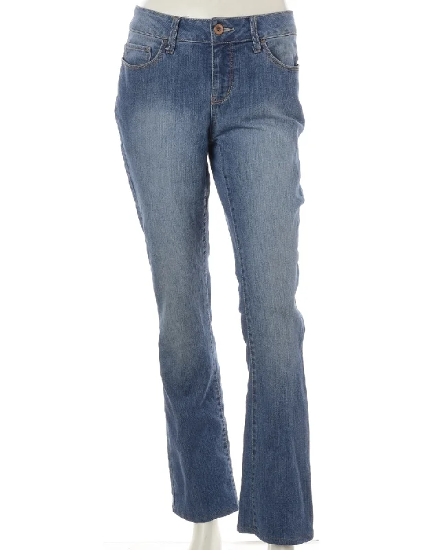 Label Ankle Graze Bootcut Jeans - W32 Chic Faded Blue Jeans