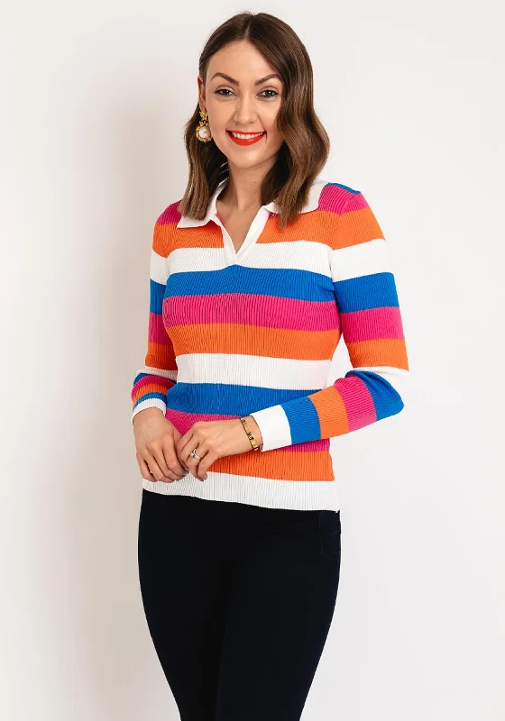 Serafina Collection One Size Ribbed Sweater, Multi Solid Print Embellished