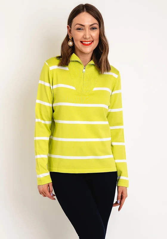 Serafina Collection One Size Half Zip Striped Sweater, Lime Graphic Sweater Embroidered Appliqued Serafina Collection One Size Half Zip Striped Sweater, Lime Graphic Sweater Embroidered Appliqued