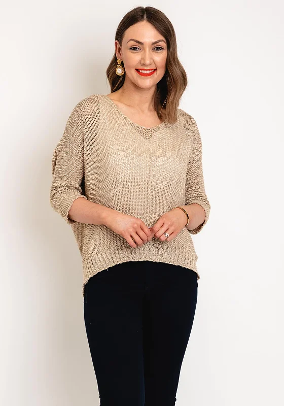 Serafina Collection One Size Ajour Knit Sweater, Gold Spandex Blend Rayon Blend Denim Blend Serafina Collection One Size Ajour Knit Sweater, Gold Spandex Blend Rayon Blend Denim Blend