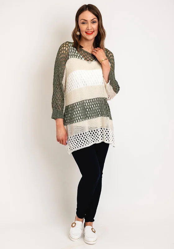 Serafina Collection One Size Ajour Knit Sweater, Green Welt Pockets Slit Pockets Flap Pockets Serafina Collection One Size Ajour Knit Sweater, Green Welt Pockets Slit Pockets Flap Pockets