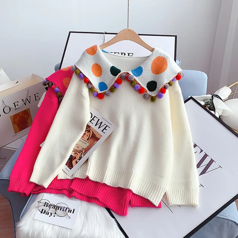 Large lapel color ball sweater aging sweater top 4951 Anti-Pilling Anti-Shrink Durable Large lapel color ball sweater aging sweater top 4951 Anti-Pilling Anti-Shrink Durable